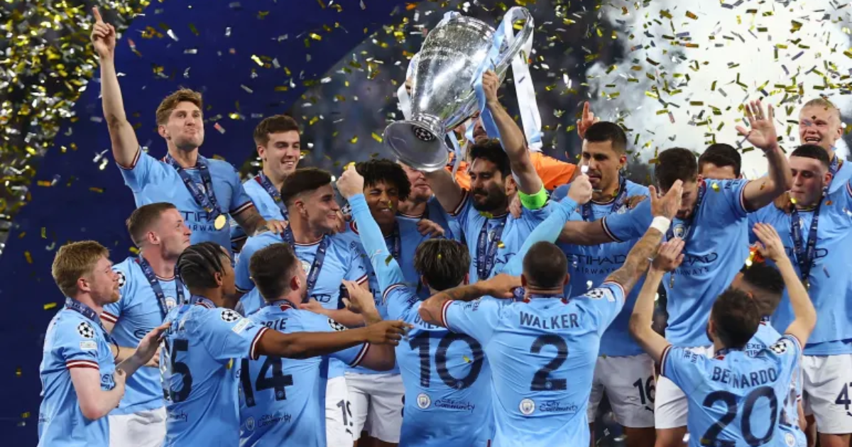 Treble complete, Man City holds the Champions League trophy