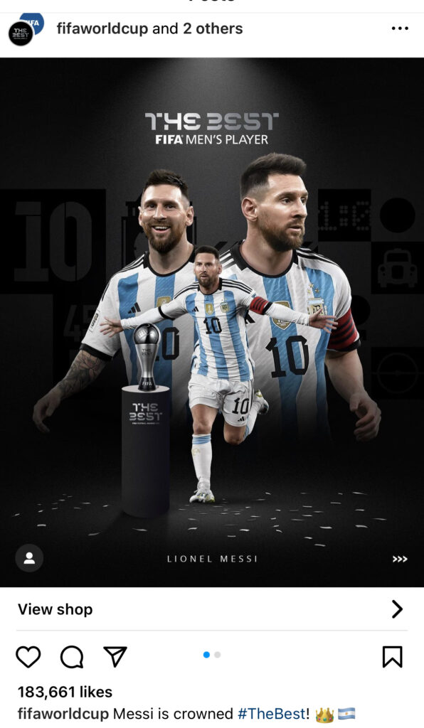 Lionel Messi wins FIFA Best Men's Player award